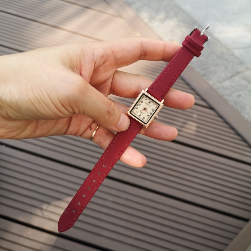 Đồng hồ nữ LaCy Watch dây da mặt vuông nhỏ cọc số Arabic đồng hồ đeo tay phong cách vintage DHJI0009 | BigBuy360 - bigbuy360.vn