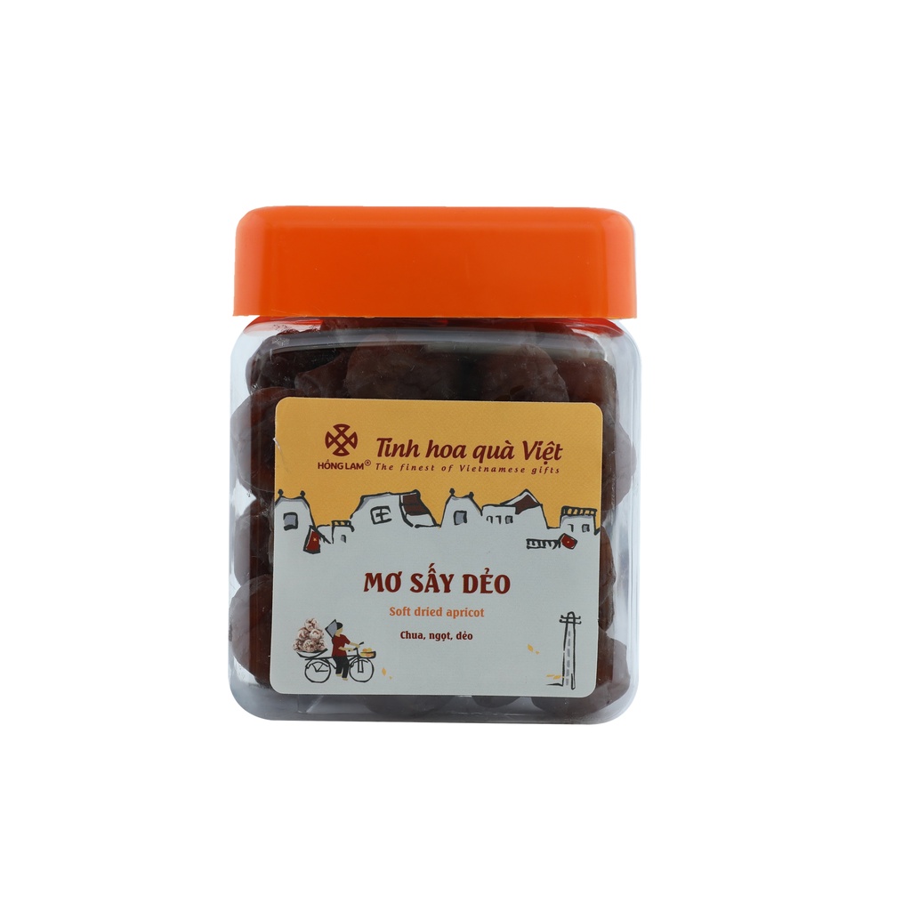 Ô mai (xí muội) mơ sấy dẻo Hồng Lam, dạng hộp (200gr, 300gr, 500gr). Có vị chua, ngọt dẻo