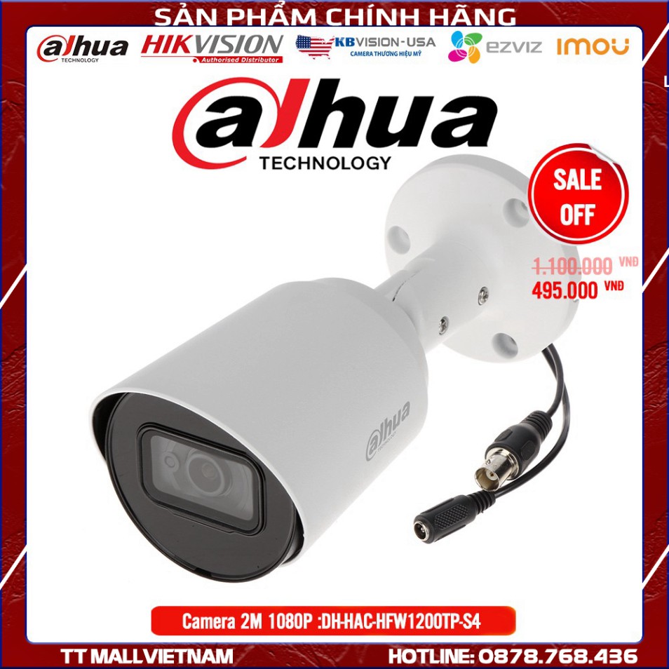 Camera Dahua DH-HAC-HFW1200TP-S4 2M 1080P Full HD - Bảo hành chính hãng 2 năm