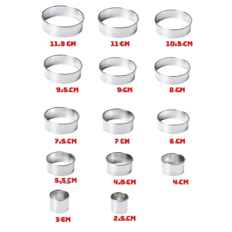 Khuôn RING Mousse Cookies Cutter KHUÔN Nhấn Dụng Cụ Làm Bánh Quy Hình Tròn Theo Bộ