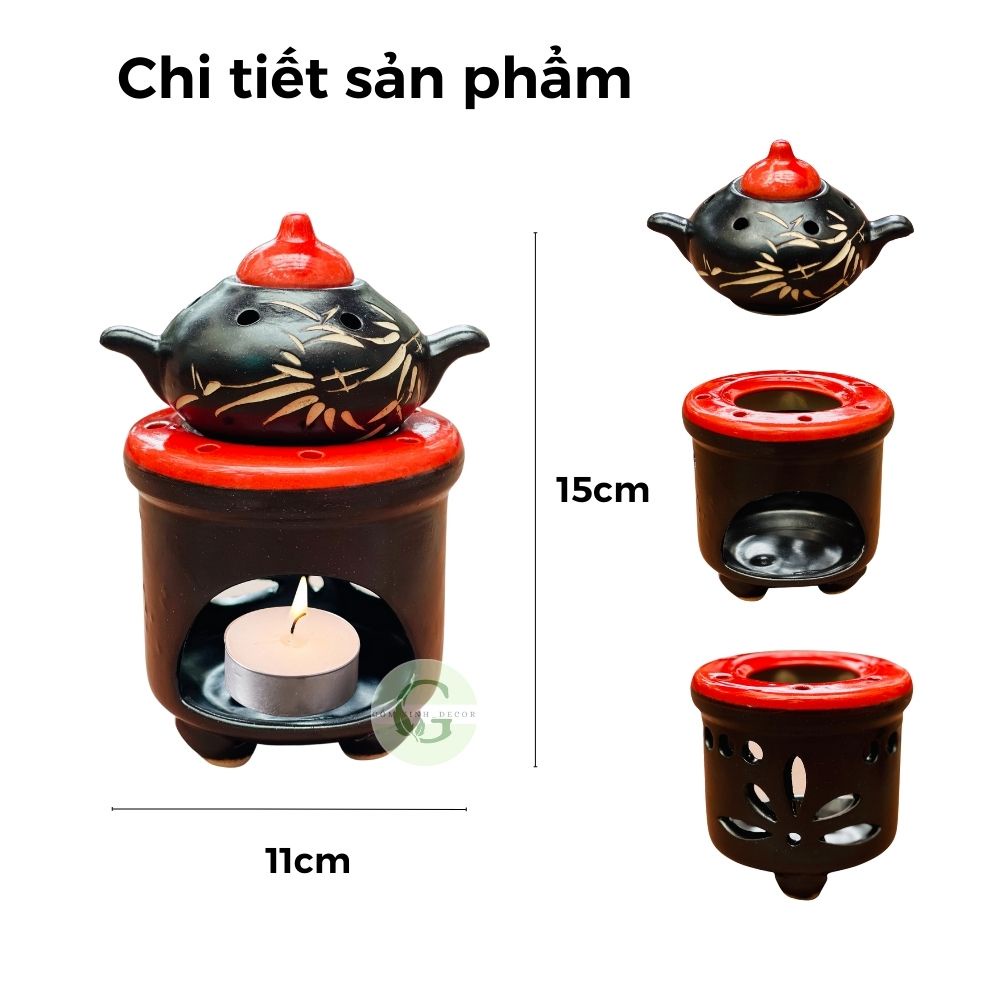 Bếp Xông Tinh Dầu Đèn Tinh Dầu Đốt Nến Khử Khuẩn Đuổi Muỗi Côn Trùng Thơm Phòng