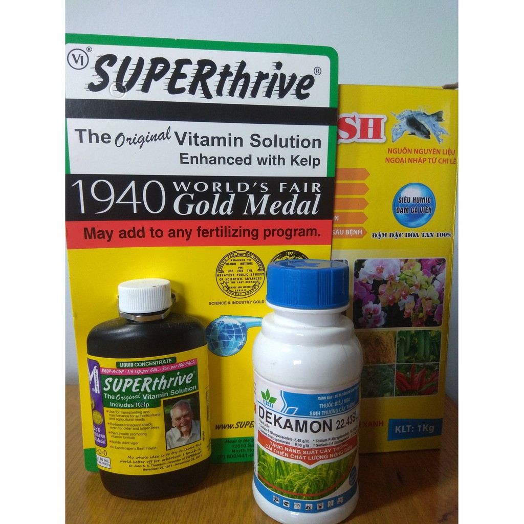 Combo kích rễ, dưỡng cây sau khi hoa tàn PROFISH (1kg)+ SUPERTHRIVE (60ml)+ DEKAMON (100ml)