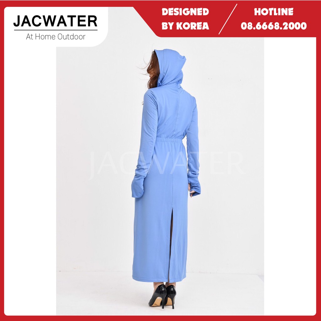 Áo chống nắng nữ 2 lớp dáng dài dày dặn thun lạnh cản tia uv JACWATER V245