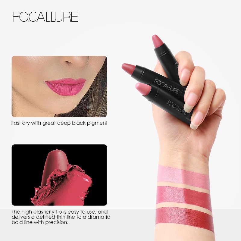 Bộ 3 Son Lì FOCALLURE Chống Thấm Nước