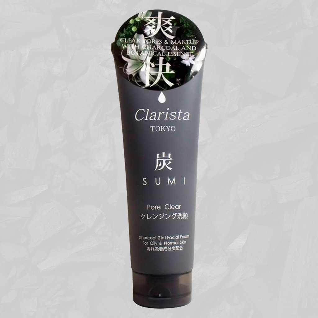 Sữa Rửa Mặt Tẩy Trang Clarista Charcoal 2in1 Facial Foam For Oily, Normal Skin than hoạt tính  160g