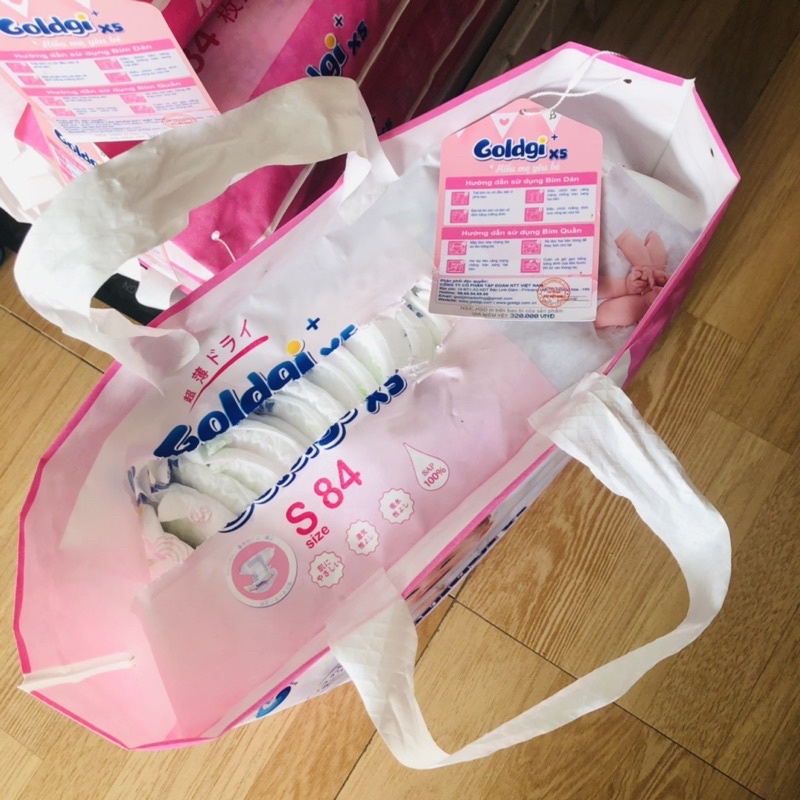 Chính hãng tã bỉm Goldgi X5 dán quần full size Nb92/S84/M66/L56/Mq60/Lq50/Xlq44/XXLq32