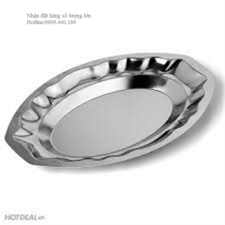 Dĩa INOX Hột Xoài cạn nhỏ inox Hiệu K'Lins (23*25*2cm)