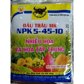 Phân Bón Kích Ra Hoa, Đậu Trái Đầu Trâu MK NPK 5-45-10 10g