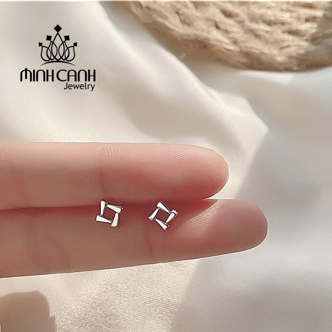 Hoa Tai Bạc Ghép Hình Vuông - Minh Canh Jewelry