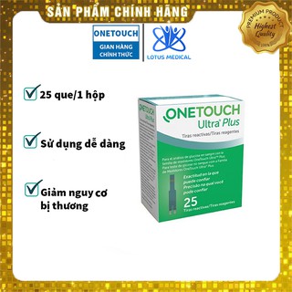 Hộp 25 que thử đường huyết onetouch ultra plus flex – que thử tiểu đường máy onetouch ultra