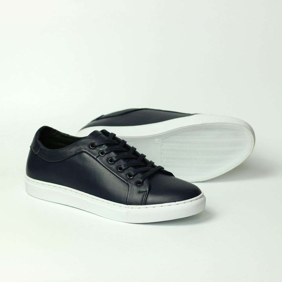 Giày Sneaker Nam Da Bò Thật Dáng Thể Thao NT05 Xanh Than - Tăng Chiều Cao 3.5cm - Azx21