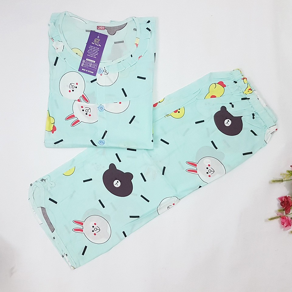 Bộ Sau Sinh Vải Lanh Lụa Cộc Tay Quần Lửng (Size Chung Cho Mẹ Từ 49-55kg) - BTT00180