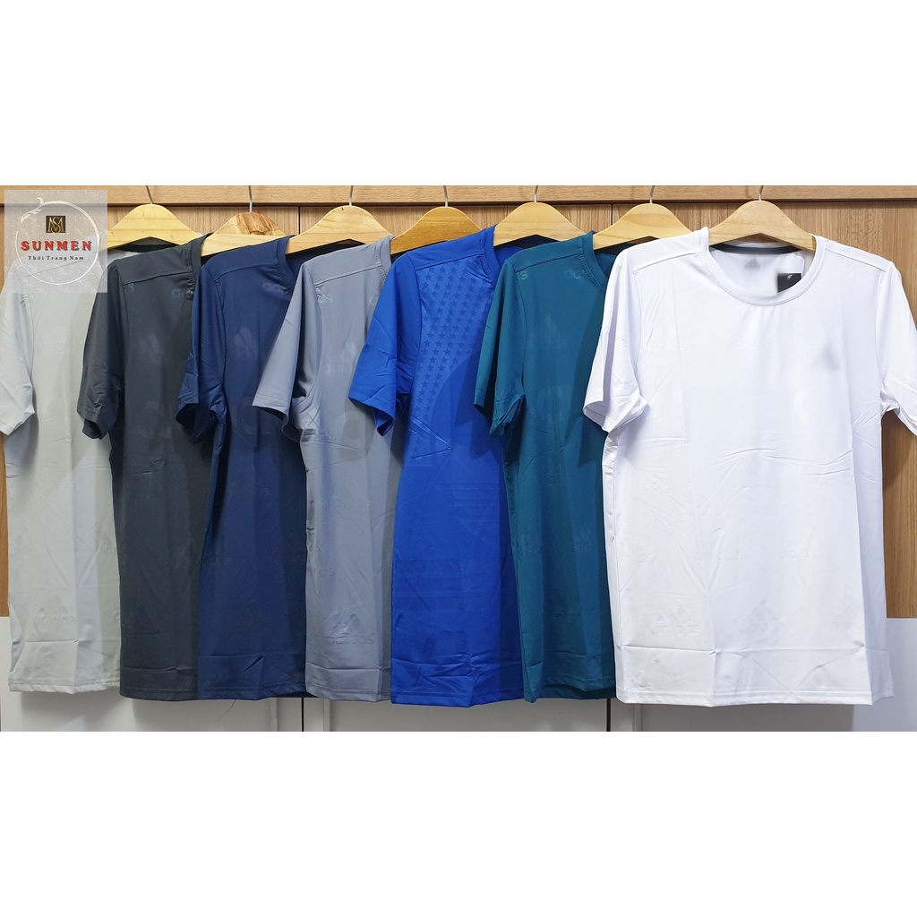[HCM] Áo thun nam thể thao cổ tròn thun cotton co giãn 4 chiều chất Poly lạnh thoáng mát SUNMEN Size Từ 45 - 85kg