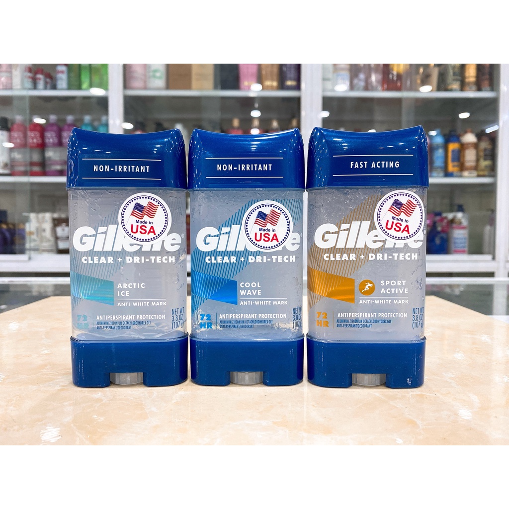 (USA 107g) Lăn khử mùi nam Gillette Clear Gel Mẫu Mới