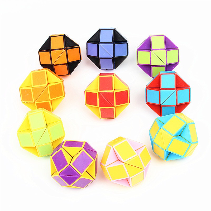 Đồ chơi rubik quả bóng cầu vồng nhỏ rubik giun biến thể