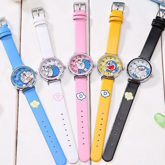 Đồng Hồ Điện Tử Dây Da Hình Doraemon Dễ Thương Cho Bé