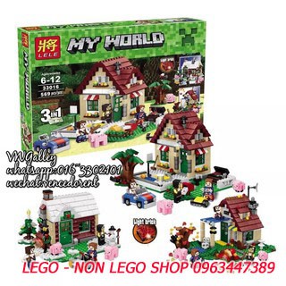 Lego minecraft  - LeLe 33016 (  Xếp hình Ngôi Nhà 4 Mùa 569 khối )