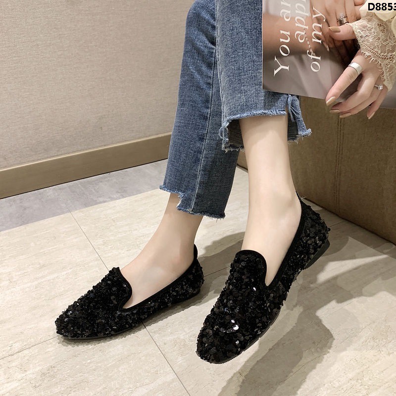 Nữ Phiên Bản Hàn Quốc Kim Cương Nữ Đơn Kim Cương Tất Cả Trận Đấu Mùa Hè Thu Giày Lười Hợp Thời Trang Đậu Hà Lan 2020 Giày Nước Đế Mềm <