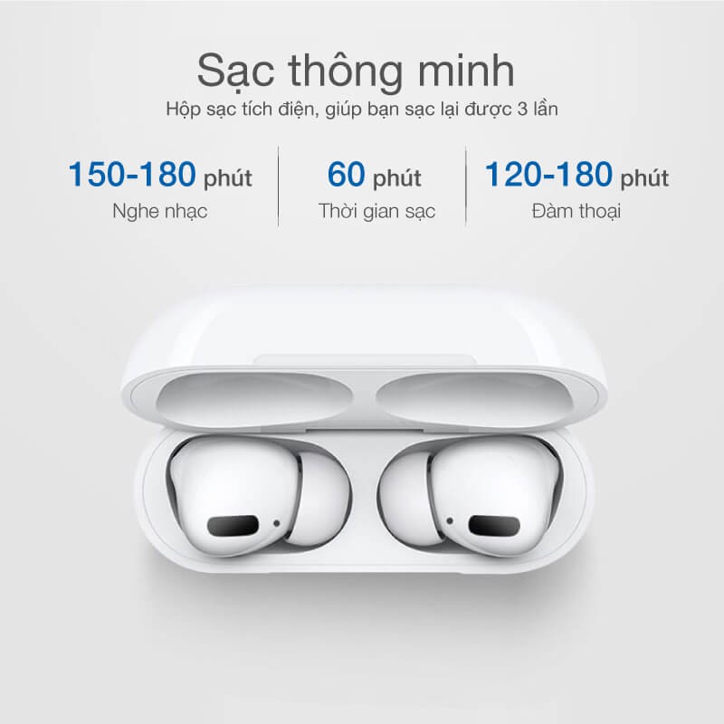 Tai nghe bluetooth Airpods Pro 1:1 nguyên seal full phụ kiện tính năng, tai nghe không dây kèm cáp sạc Lightning