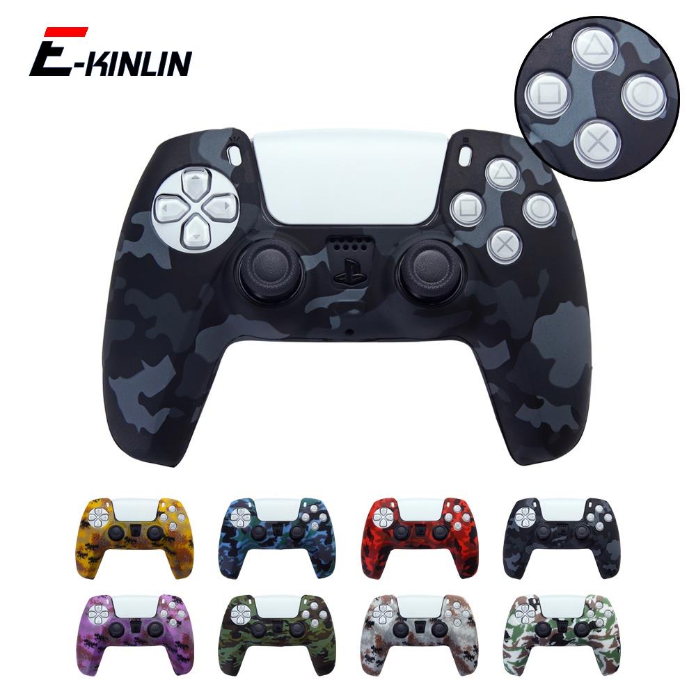 Vỏ Silicone Chống Nước Họa Tiết Rằn Ri Bảo Vệ Tay Cầm Chơi Game Sony Playstation 5 PS5
