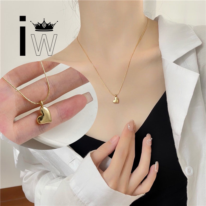 Vòng cổ hợp kim phối mặt hình trái tim thời trang cho nữ