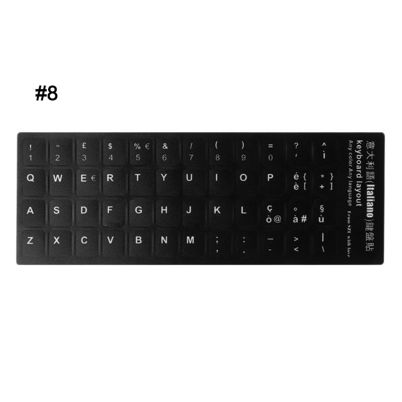 Miếng dán trang trí bàn phím máy tính nền đen chữ trắng dễ thương | BigBuy360 - bigbuy360.vn