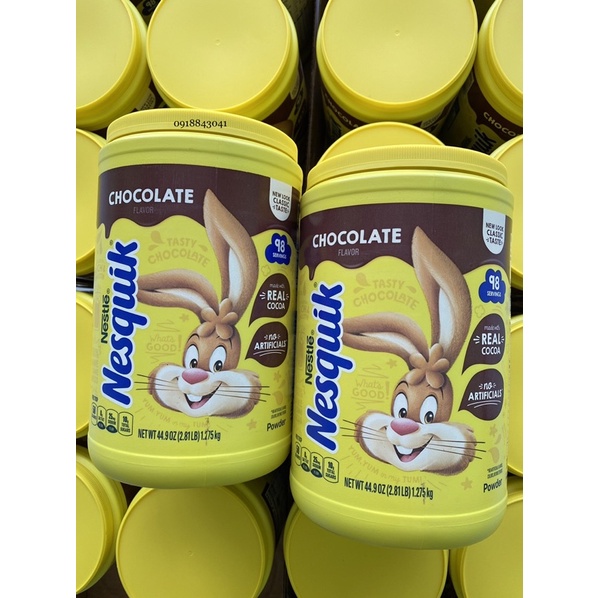 Bột Cacao Nestle Nesquik Chocolate 1.275kg Của Mỹ