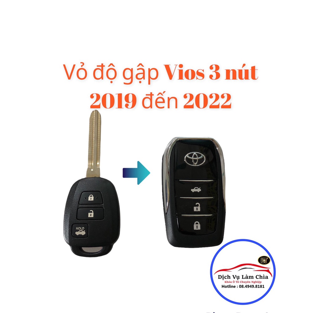 Vỏ Chìa Khóa Độ Gập Vios 2006 đến 2022