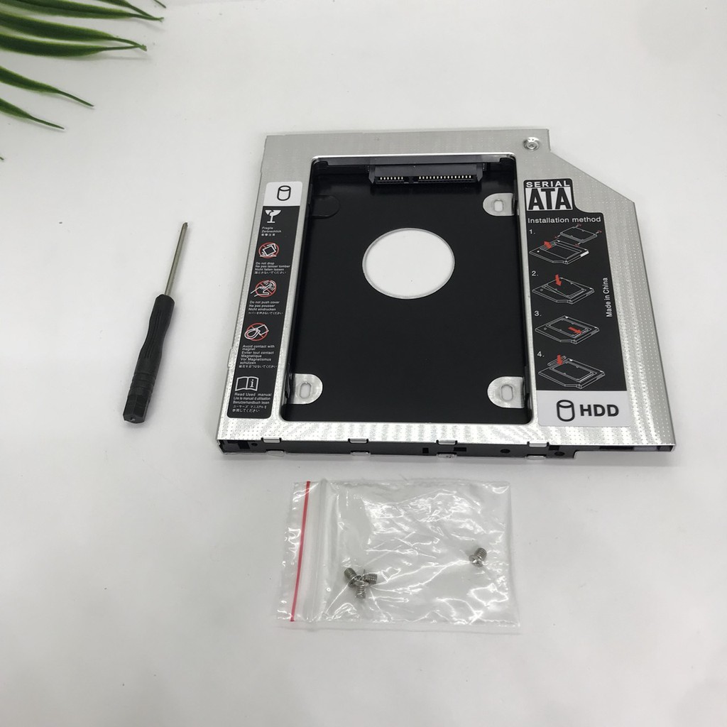 Caddy Bay Sata3 cho SSD và HDD 2,5” - Vỏ Nhôm – Khay ổ cứng thay thế ổ DVD