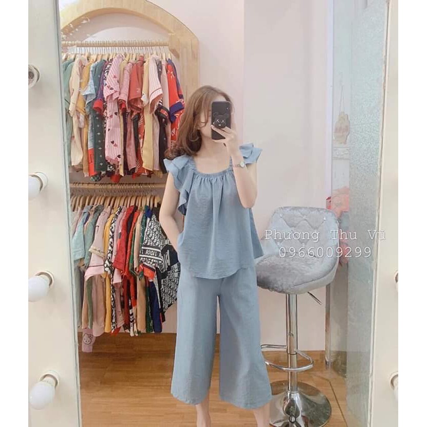 💝 Mua 3 bộ tặng 1 bộ💝 Set Đũi Áo Cánh Tiên Quần Ống Rộng Nữ MT28