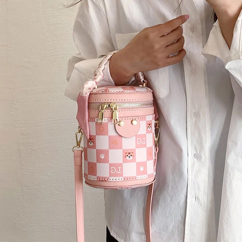 M35_Túi PU Hình Tròn DIY Tự May Handmade