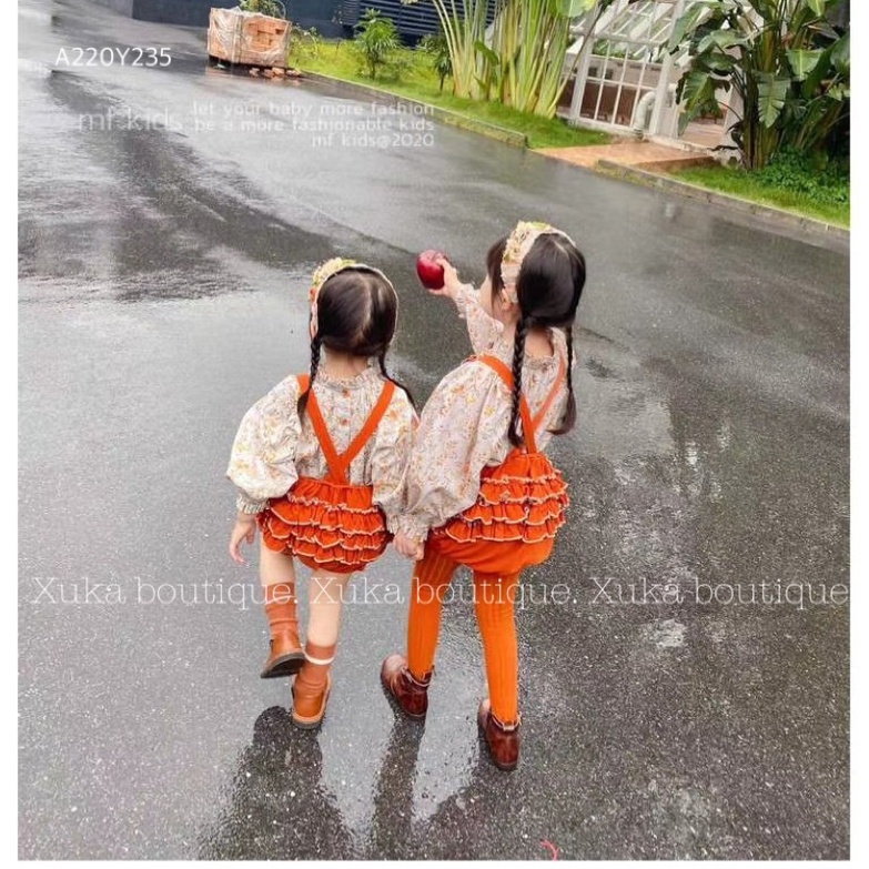 Quần Yếm + Áo Sơ Mi Bé Gái Quảng Châu Cao Cấp Nhà YAMI kids Mẫu Mới 2022 [ Ảnh Thật]