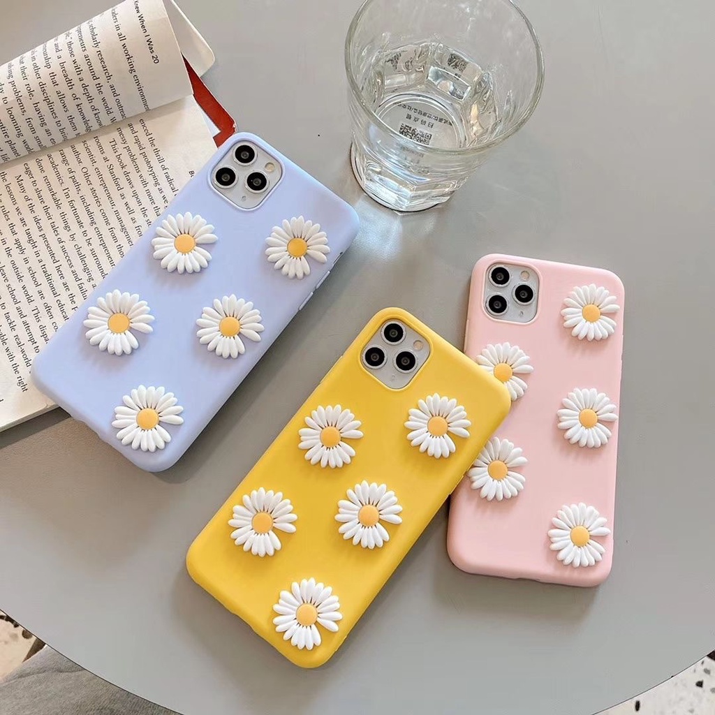 Ốp điện thoại TPU mềm họa tiết hoa cúc cho For iPhone 13 12 Pro Max 11 Pro Max X XR XS Max 7 8 6 6s Plus SE 2020