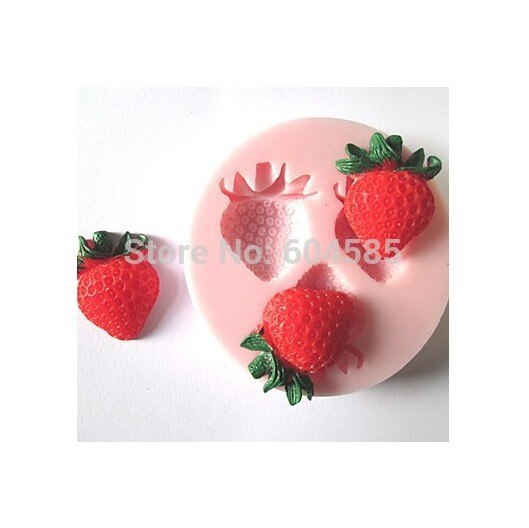Khuôn silicone làm bánh sô cô la tạo hình quả dâu xinh xắn dành cho nhà bếp