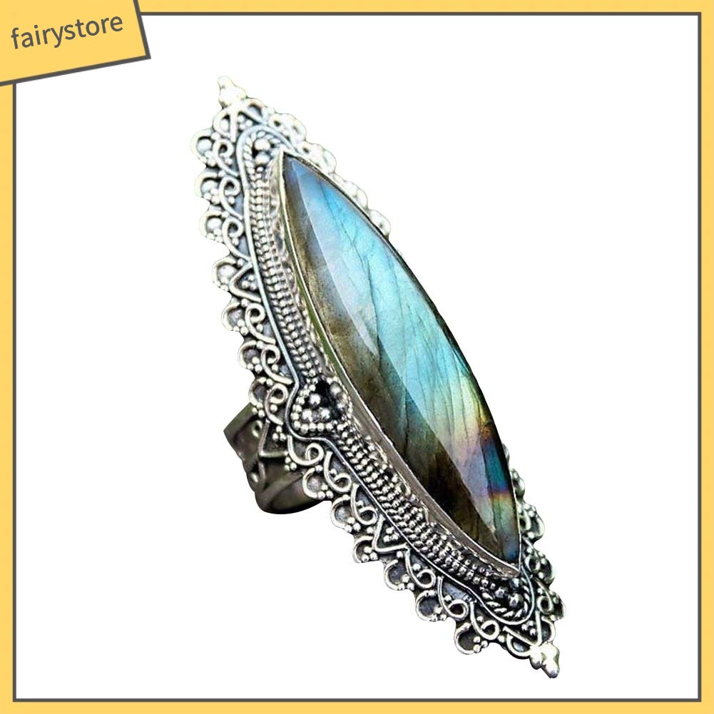 Nhẫn Hợp Kim Đính Đá Phong Cách Retro Cho Nữ