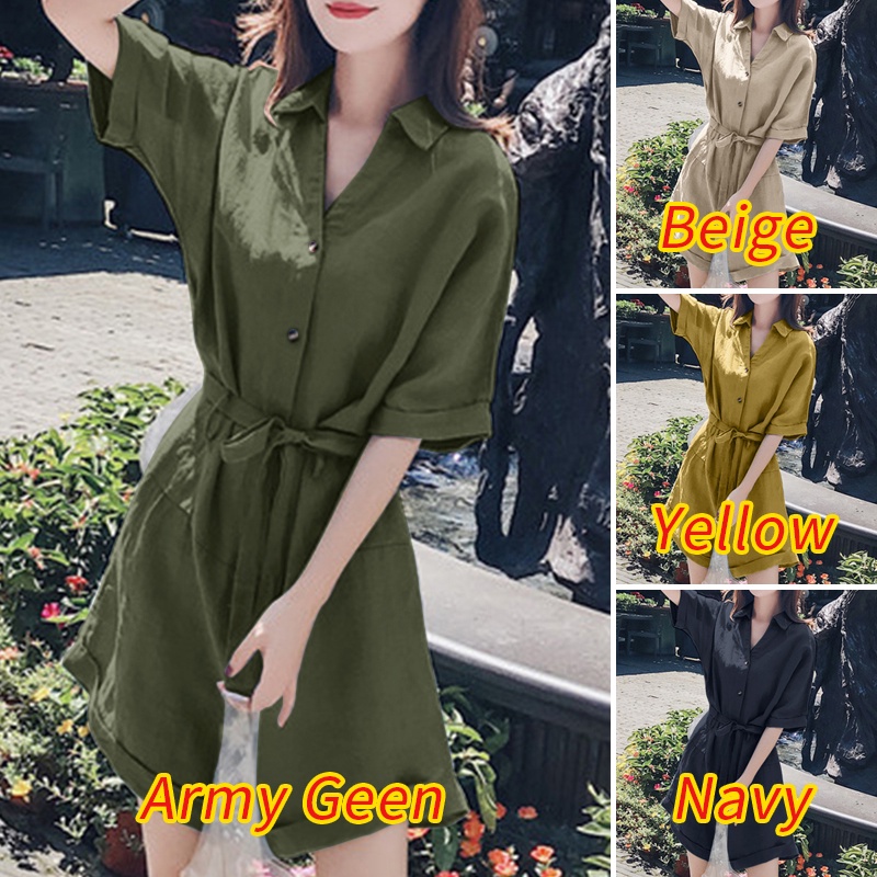 Áo liền quần ZANZEA dáng ngắn cổ chữ V tay lửng thời trang đường phố tùy chọn màu sắc dành cho nữ