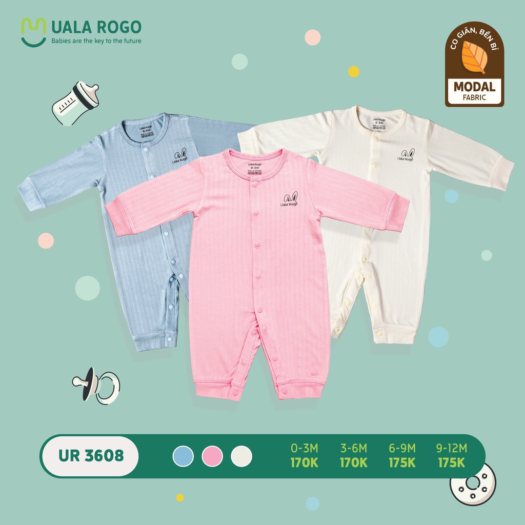 UR3608 Body dài tay Uala Rogo cài giữa chất sợi sồi Modal