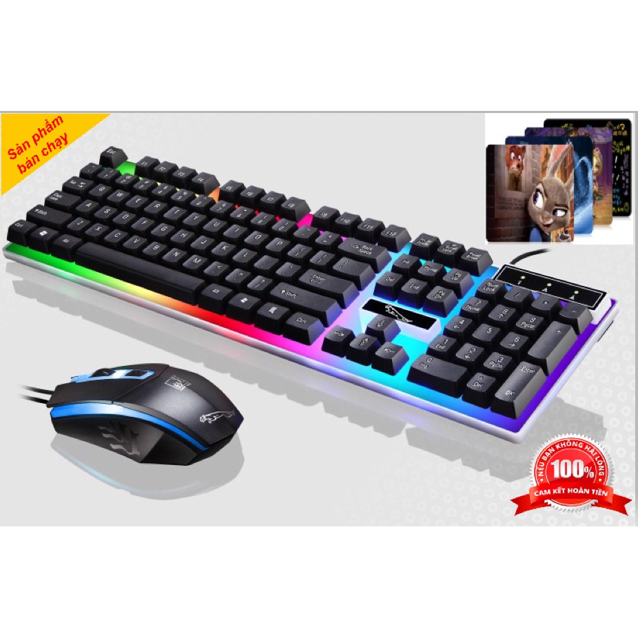 Combo phím chuột giả cơ chuyên game led G21