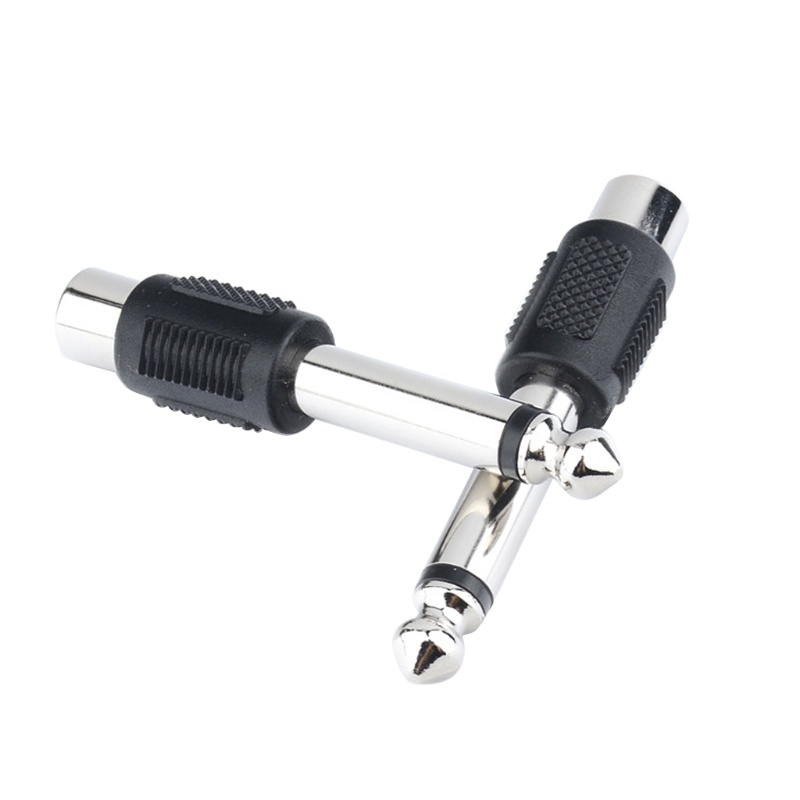 Đầu Chuyển Đổi Phích Cắm 6.35mm 1 / 4 inch Sang Ổ Cắm RCA Cho Bộ Khuếch Đại Âm Thanh