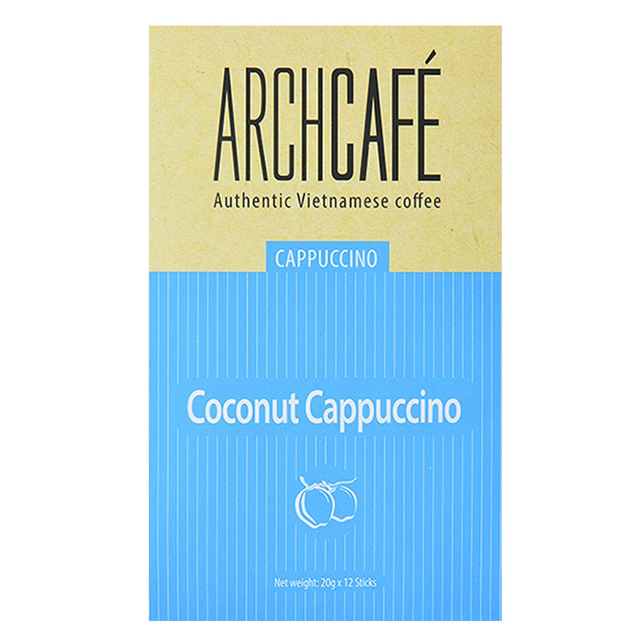 Sỉ 1 thùng cafe Achcafe cappuccino dừa hộp 12 gói