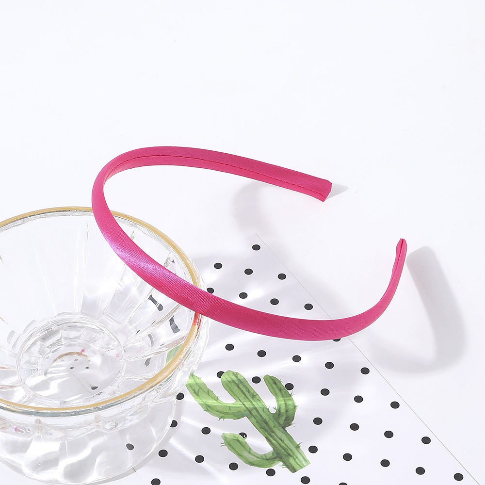 Cài tóc bằng vải satin mỏng màu kẹo 1cm DIY