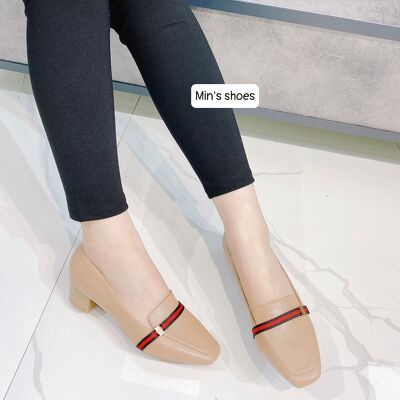 Min's Shoes - Giày Gót Vuông Da Dê Cao Cấp V219