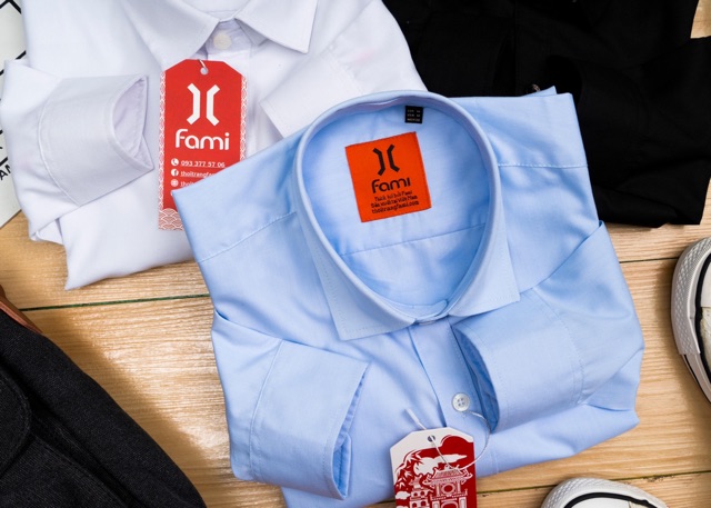 Áo sơmi Nam dài tay Fami coton lụa, có bigsize tới 140kg