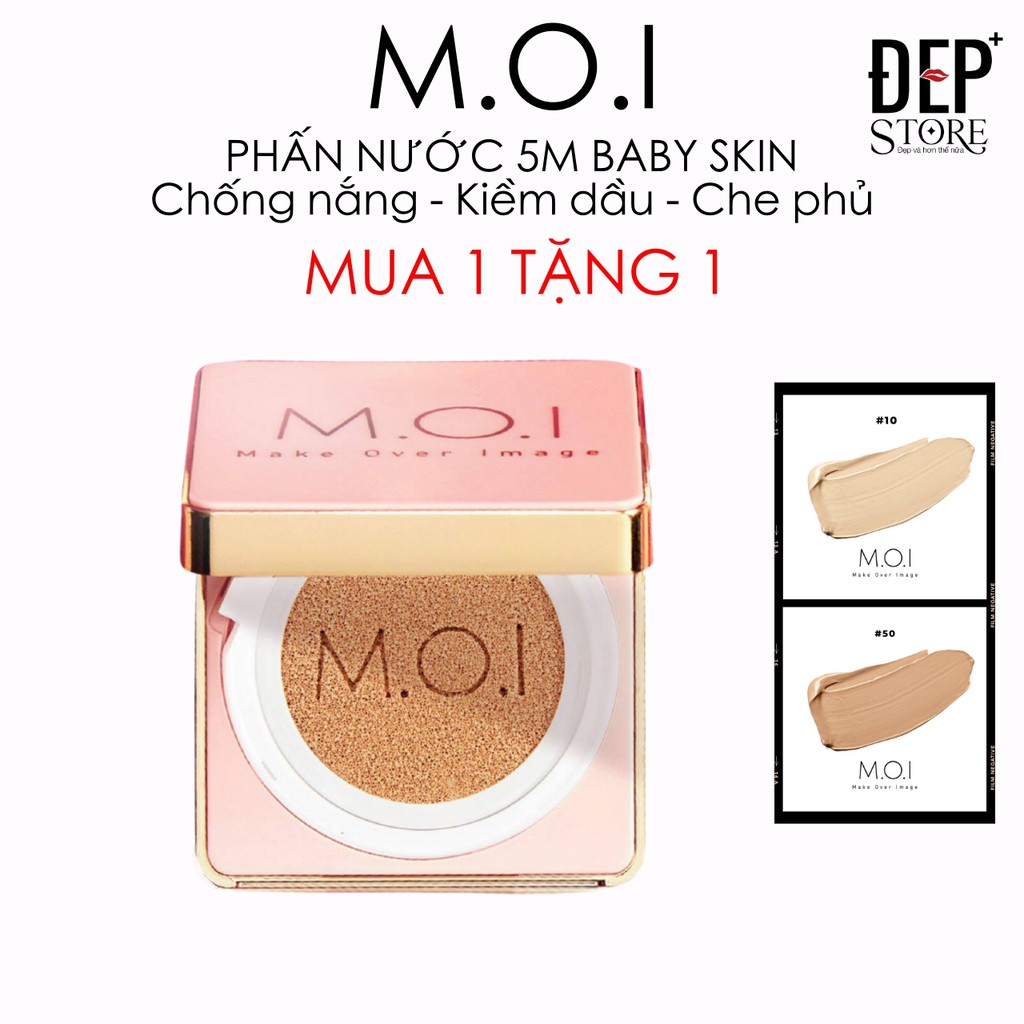 [MUA 1 TẶNG 1] CUSHION PHẤN NƯỚC CHE KHUYẾT ĐIỂM 5M BABY MOI Cosmetics