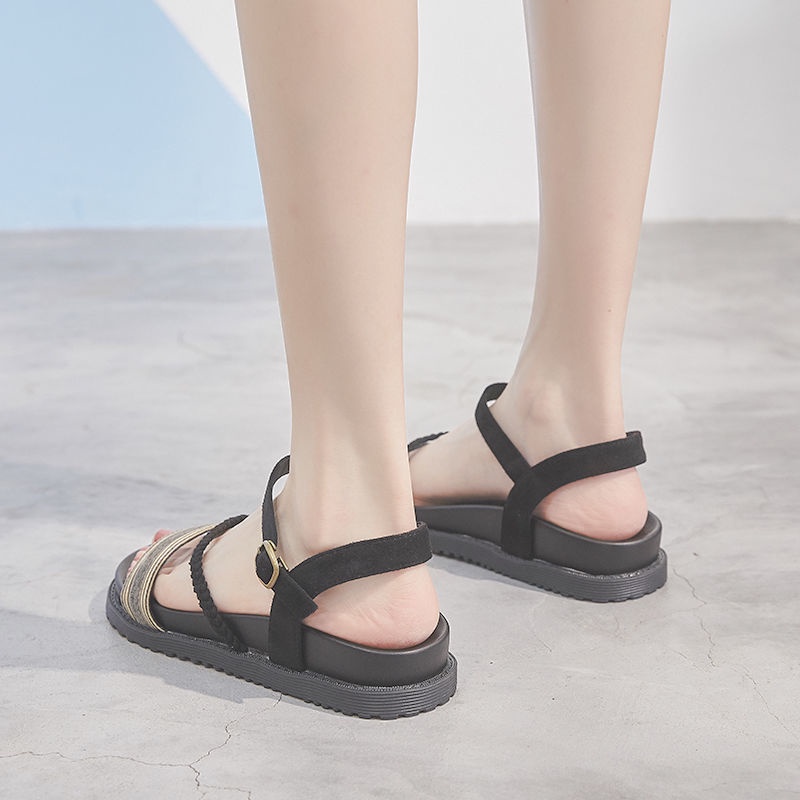 Xăng đan đi biển mùa hè mẫu mới phong cách Harajuku Hàn Quốc trẻ trung cho nữ 2021