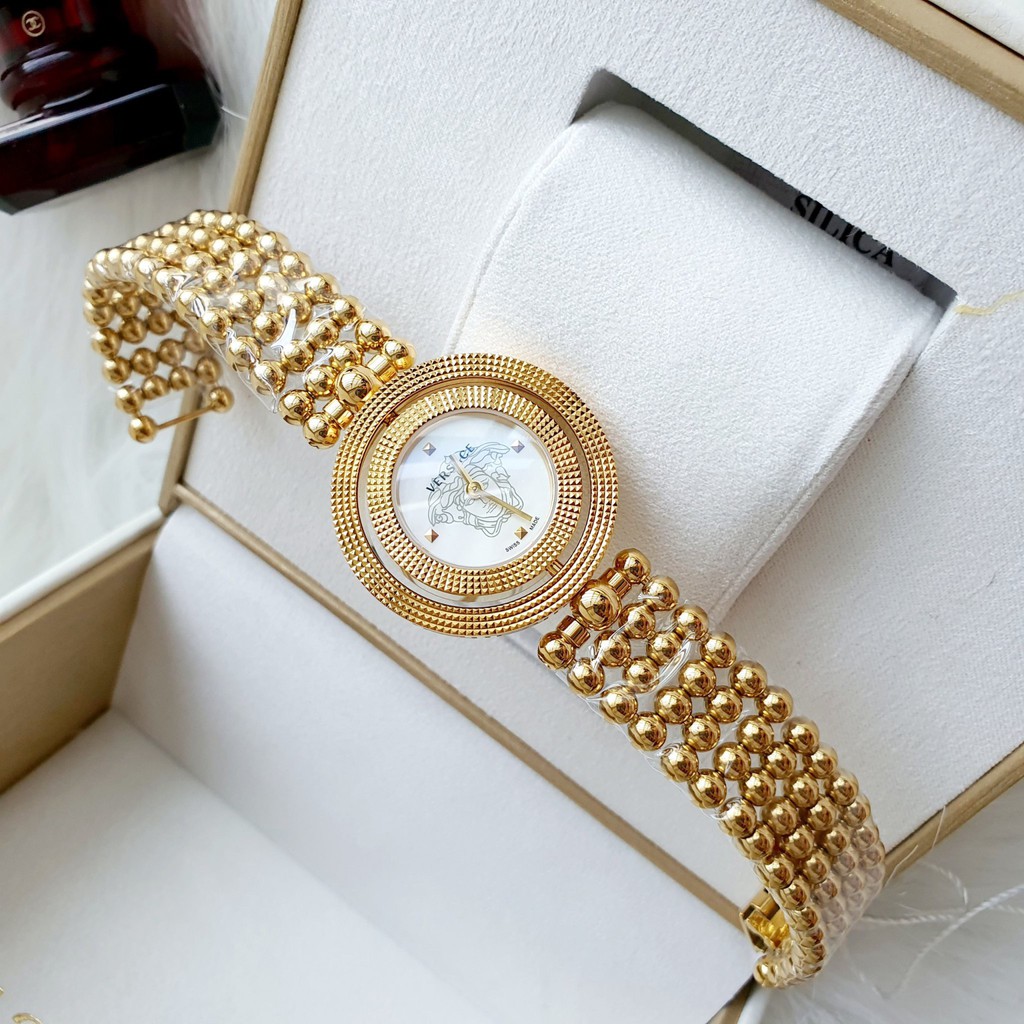 đồng hồ nữ Versace Eon Analog Display Quartz Yellow Gold Watch V79100017