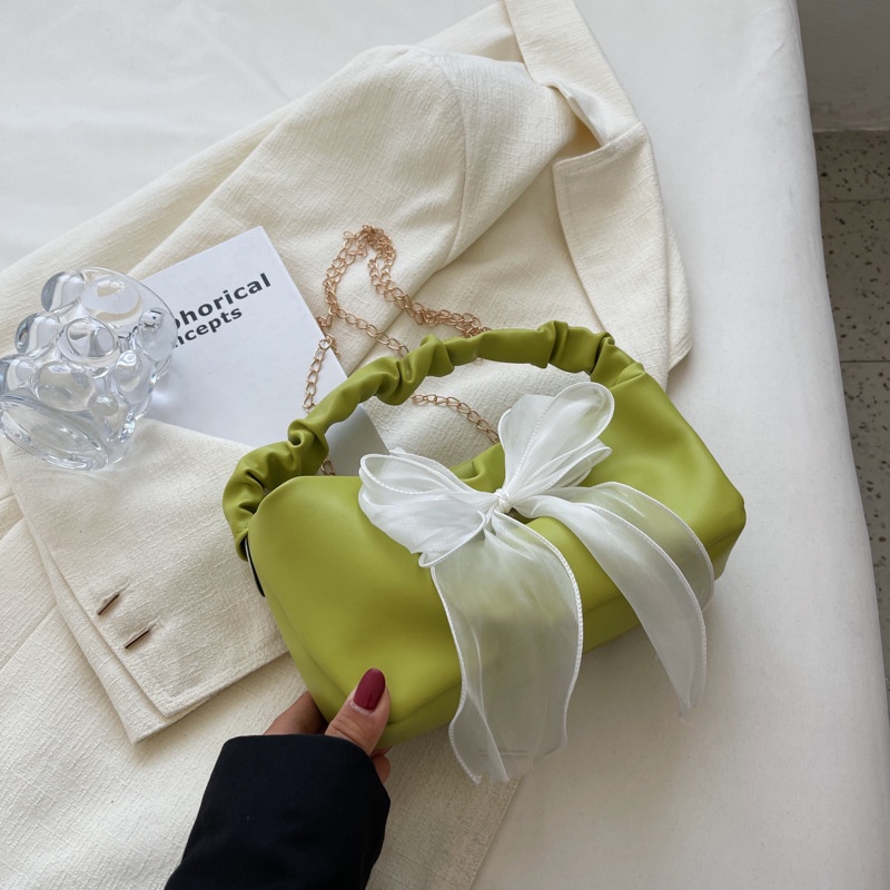 Túi Xách Đeo Vai Hình Đám Mây Thắt Nơ Xếp Ly Thời Trang Phổ Biến