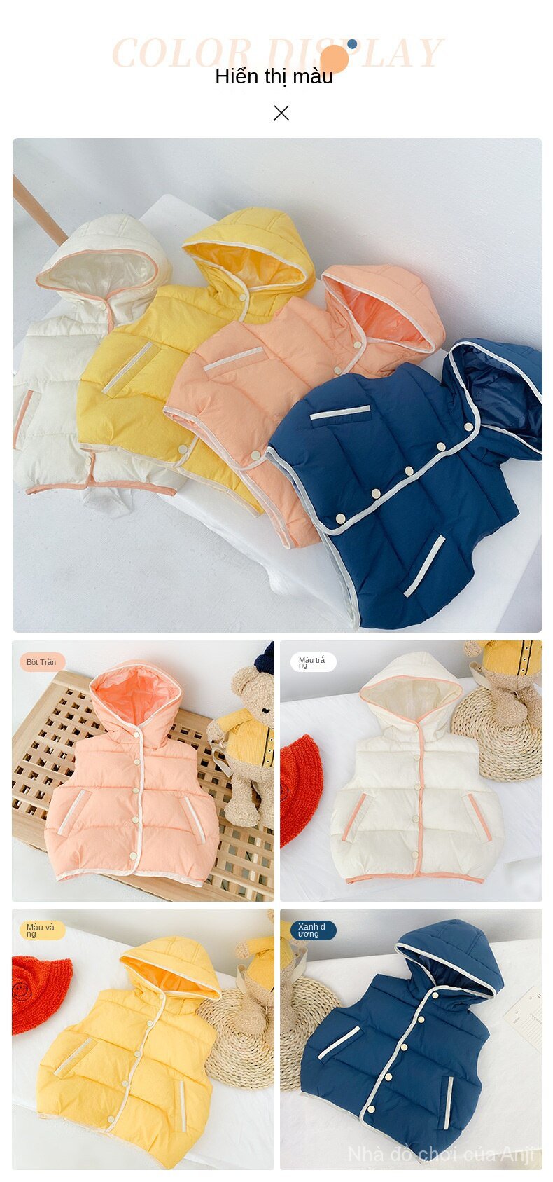 Children Down Cotton Men And Women For Thick Baby Hooded Vest Korean Wear Outside Waistcoat