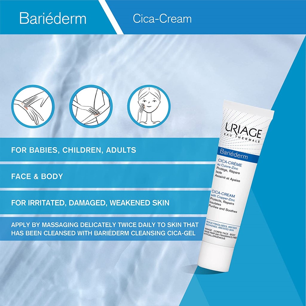 Kem Dưỡng Ẩm Uriage Bariederm Cica Creme chăm sóc da kích ứng, xoa dịu, làm lành và phục hồi da 40ml