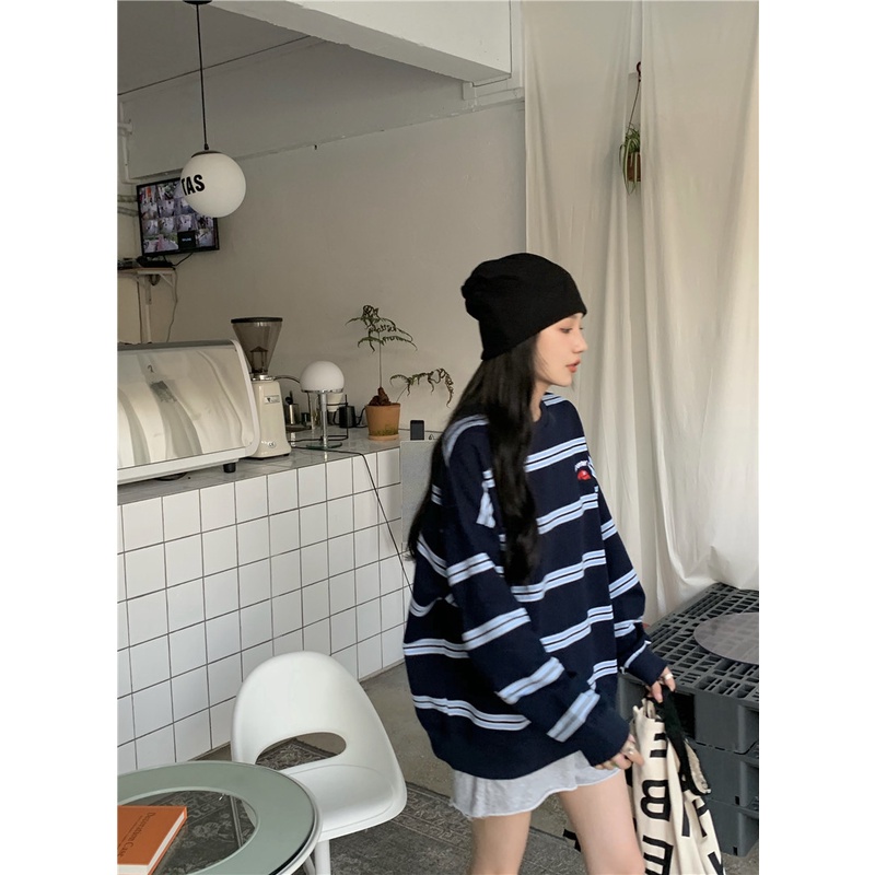 Áo Thun Nữ Tay Dài Kẻ Sọc Thời Trang Hàn Quốc | BigBuy360 - bigbuy360.vn